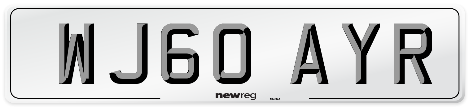 WJ60 AYR Number Plate from New Reg
